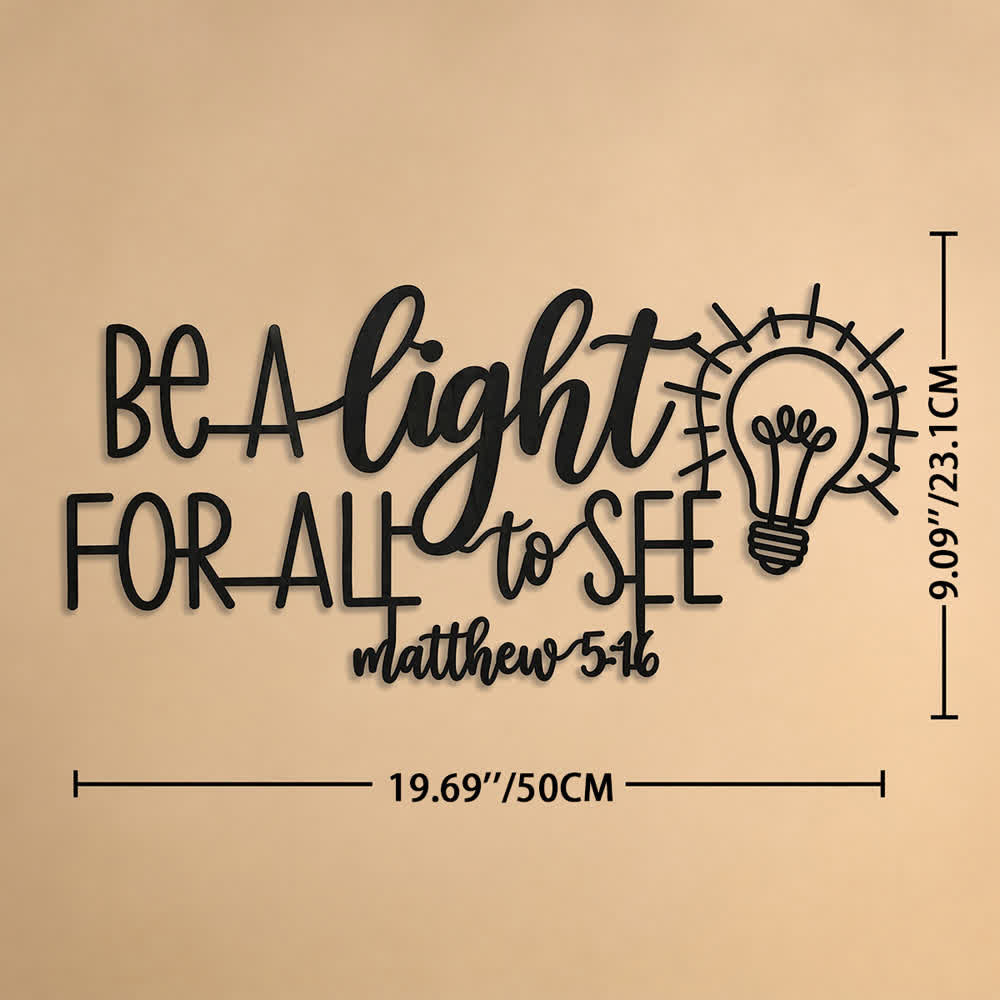 Christianartworkshop Decorazione murale in metallo con scritta "Lampadina" (Matteo 5:16): simbolo dell'illuminazione divina. - 19,69''*9,09''*0,06''/50*23,1*0,15cm - image 9