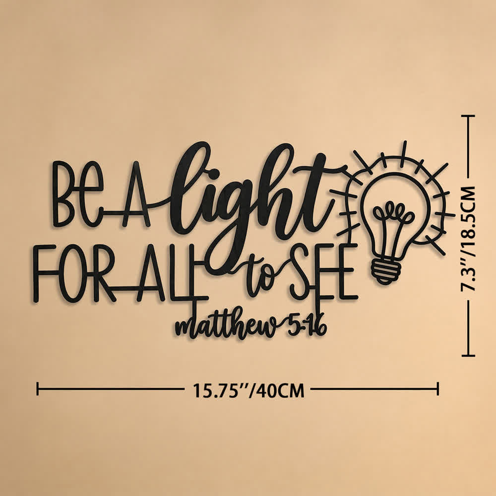 Christianartworkshop Decorazione murale in metallo con scritta "Lampadina" (Matteo 5:16): simbolo dell'illuminazione divina. - 15,75''*7,3''*0,04''/40*18,5*0,1 cm - image 8