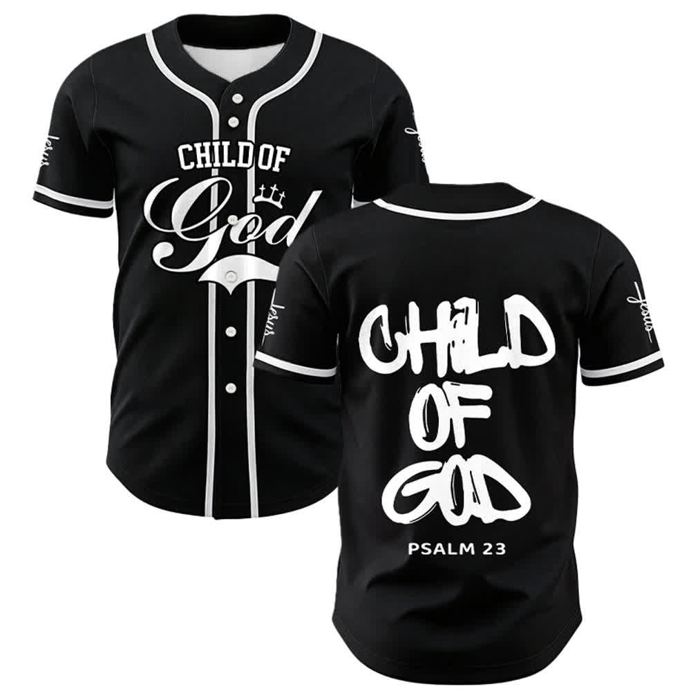 Christianartworkshop Maglia da baseball Child Of God con finiture a contrasto multicolore - Blu navy - 5XL - image 0