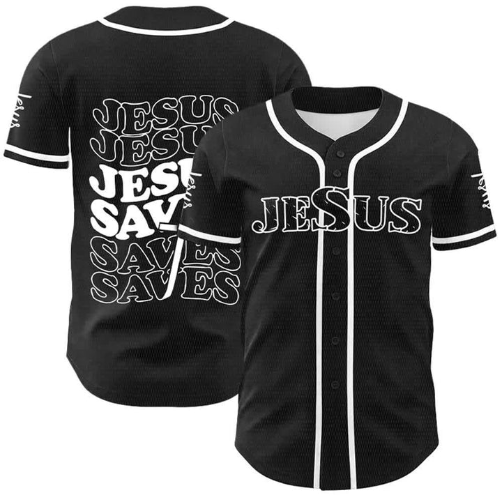 Christianartworkshop Maglia da baseball unisex personalizzata con la scritta "Gesù salva la fede". - Bianco - 5XL - image 3