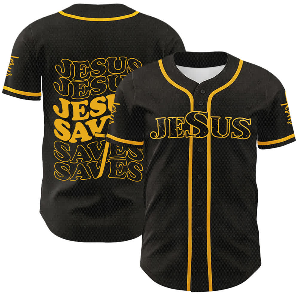 Christianartworkshop Maglia da baseball unisex personalizzata con la scritta "Gesù salva la fede". - Giallo - 5XL - image 9