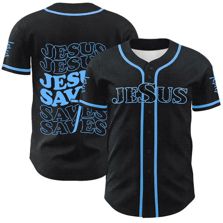 Christianartworkshop Maglia da baseball unisex personalizzata con la scritta "Gesù salva la fede". - Blu - 5XL - image 0