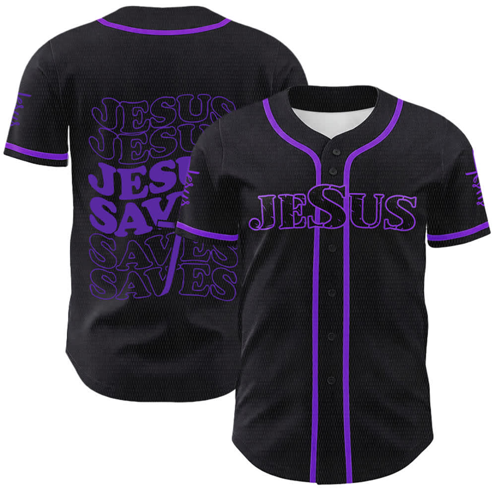 Christianartworkshop Maglia da baseball unisex personalizzata con la scritta "Gesù salva la fede". - Viola - 5XL - image 21