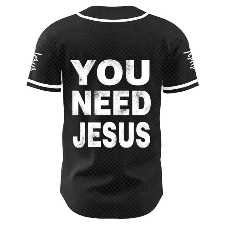 Christianartworkshop Maglia da baseball unisex con la scritta "Hai bisogno di Gesù" e la frase di fede. - image 4