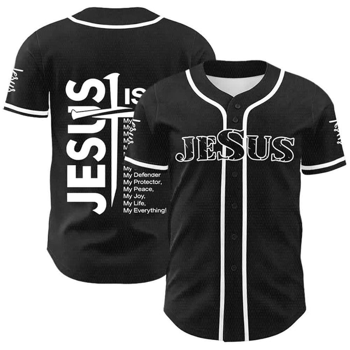 Christianartworkshop Maglia da baseball unisex "Gesù è la mia fede tutto" - Bianco - 5XL - image 6