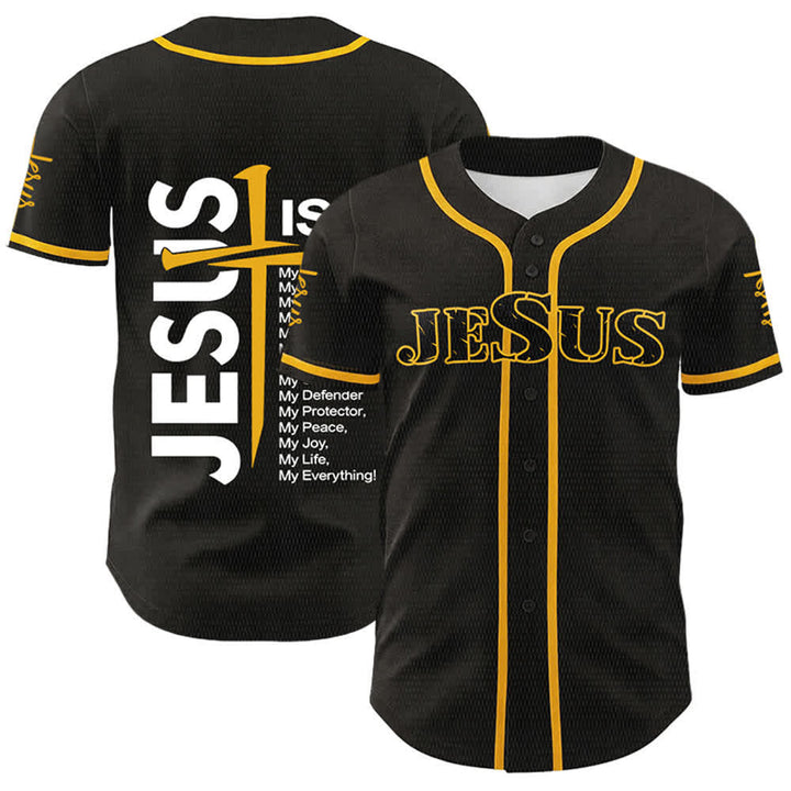 Christianartworkshop Maglia da baseball unisex "Gesù è la mia fede tutto" - Giallo - 5XL - image 9