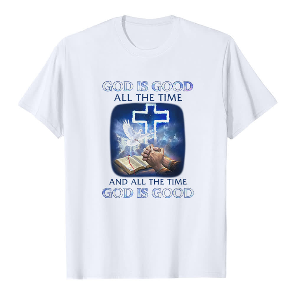 Christianartworkshop Dio è buono sempre - T-shirt classica con stampa biblica e croce a forma di colomba - Bianco - 2XL - image 4