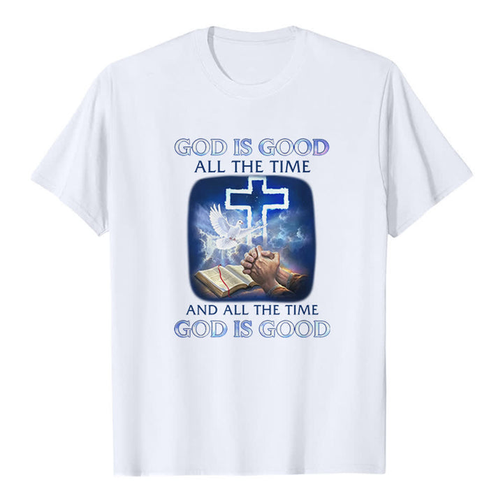Christianartworkshop Dio è buono sempre - T-shirt classica con stampa biblica e croce a forma di colomba - Bianco - 2XL - image 4