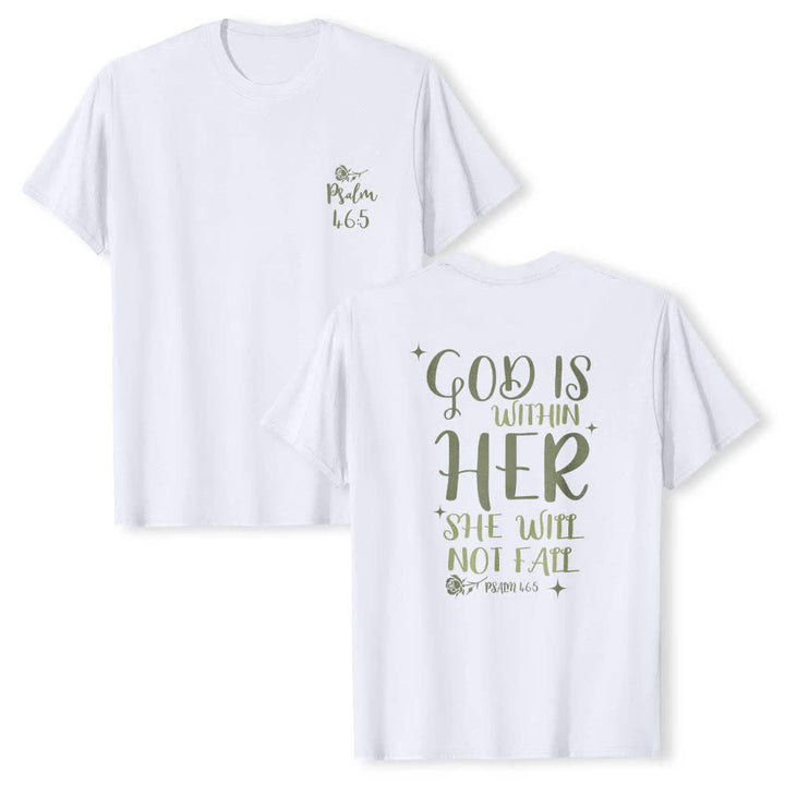 Christianartworkshop T-shirt classica con stampa fronte/retro "Dio è dentro di lei" Salmo 46:5 - Bianco - 2XL - image 15