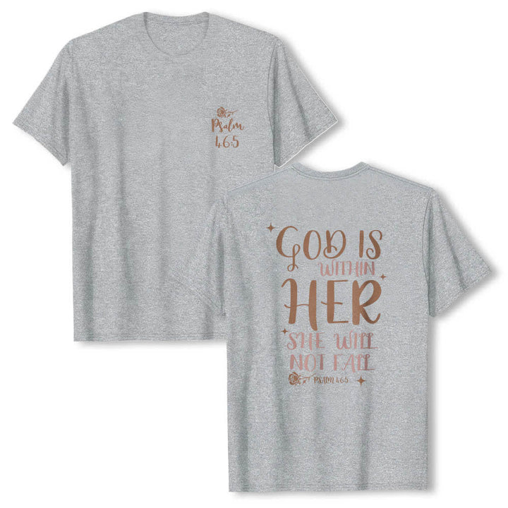 Christianartworkshop T-shirt classica con stampa fronte/retro "Dio è dentro di lei" Salmo 46:5 - Grigio - 2XL - image 21