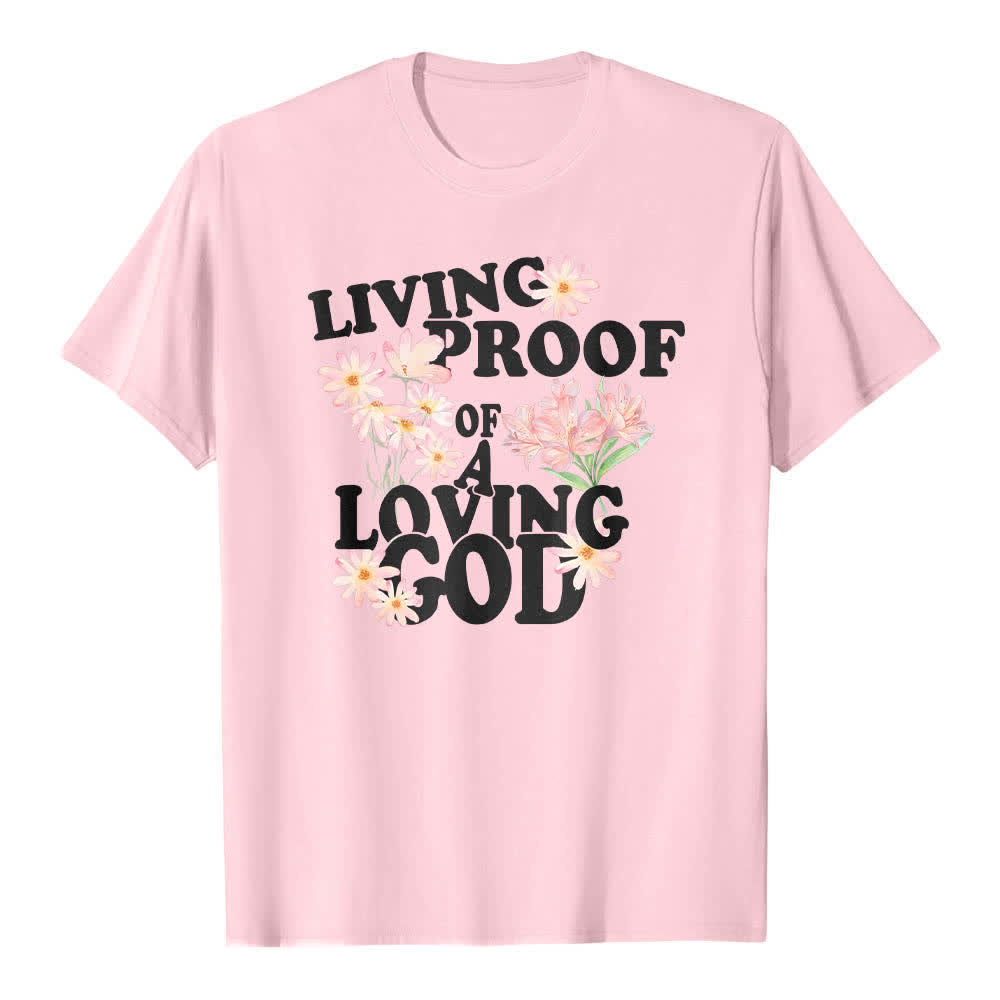 Maglietta classica con stampa floreale "Living Proof Of A Loving God" su entrambi i lati, Christianartworkshop. - Rosa - 2XL - image 8