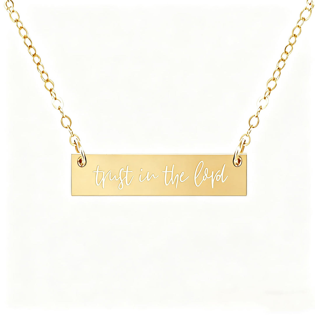 Christianartworkshop Collana con ciondolo a barra inciso con versetto religioso - Confida nel Signore - image 7