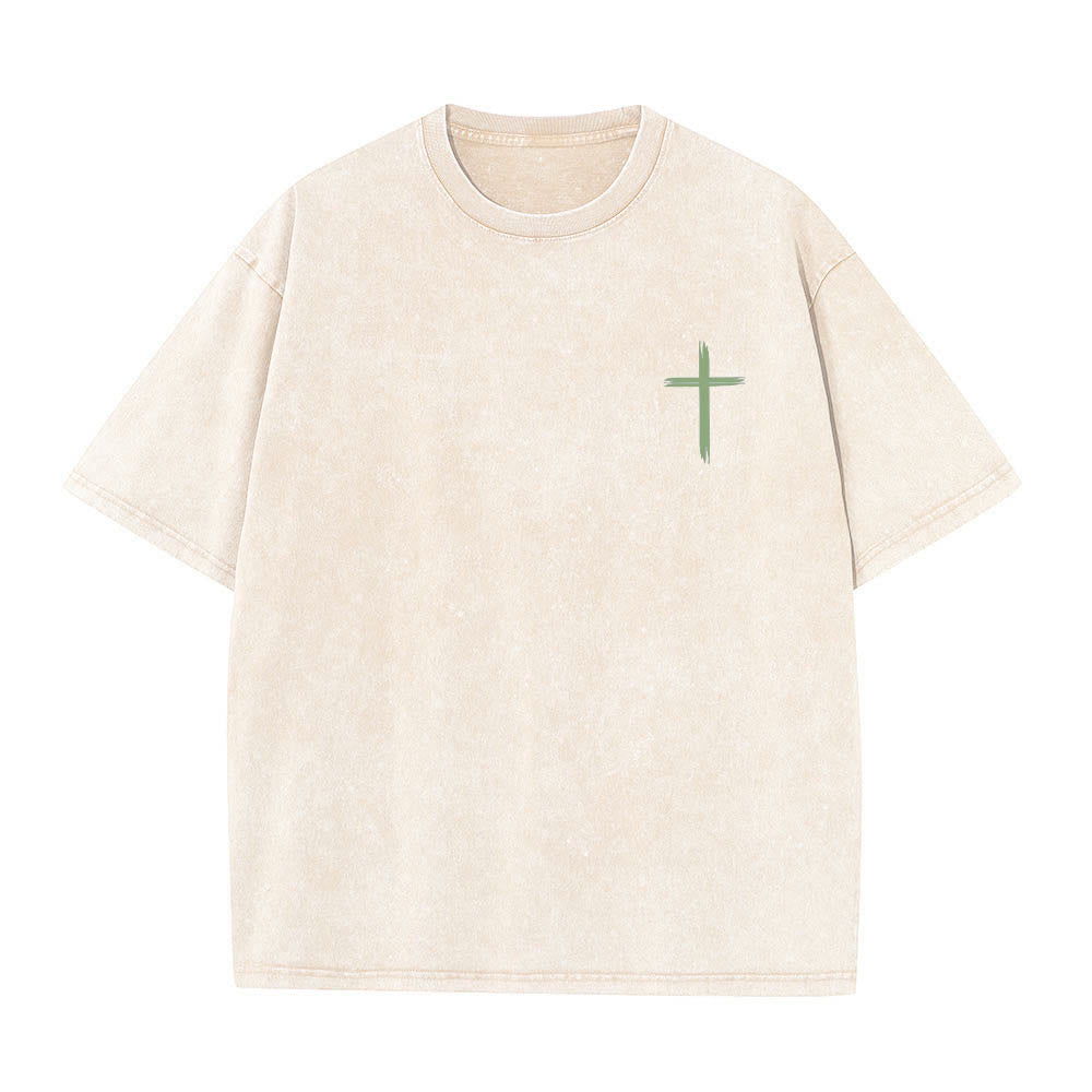 Christianartworkshop T-shirt lavata con stampa floreale a croce "Let All That You Do Be Done In Love" su entrambi i lati. - image 8