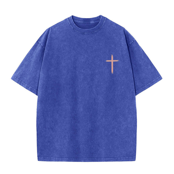 Christianartworkshop T-shirt lavata con stampa floreale a croce "Let All That You Do Be Done In Love" su entrambi i lati. - image 20