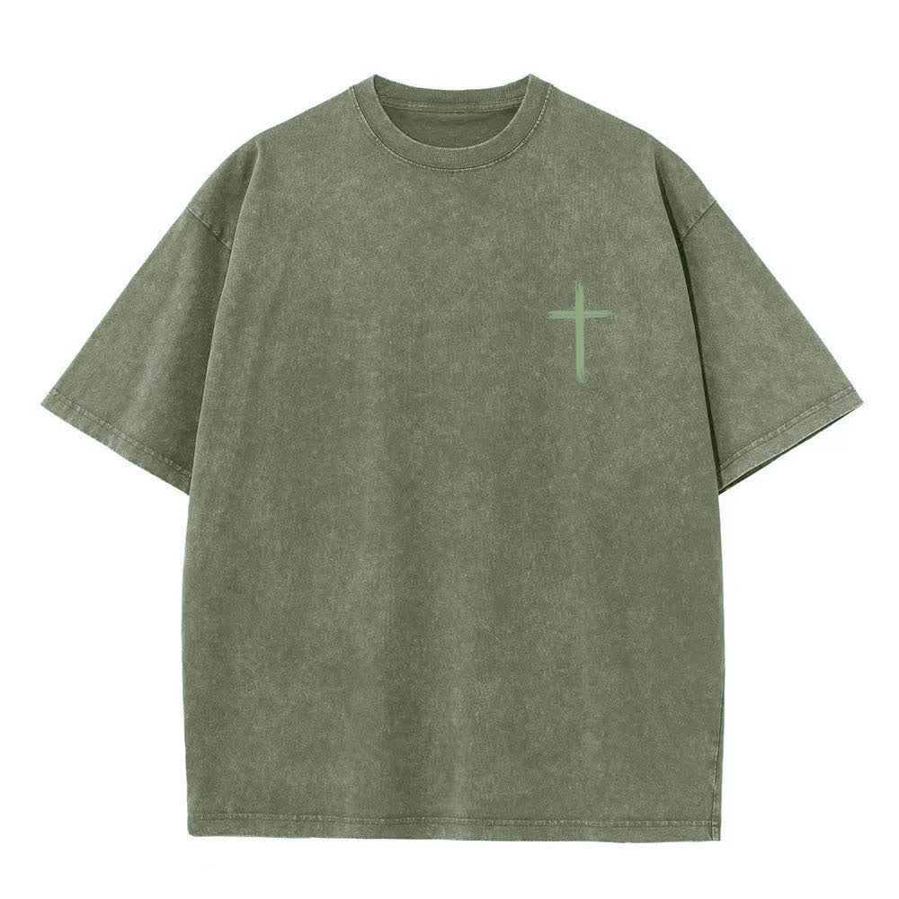 Christianartworkshop T-shirt lavata con stampa floreale a croce "Let All That You Do Be Done In Love" su entrambi i lati. - image 17