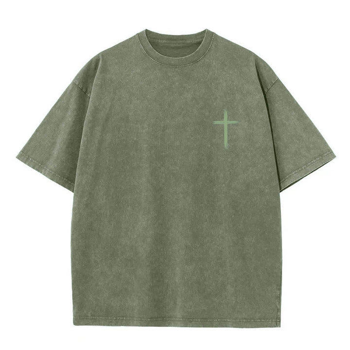 Christianartworkshop T-shirt lavata con stampa floreale a croce "Let All That You Do Be Done In Love" su entrambi i lati. - image 17