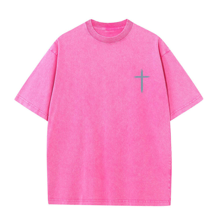Christianartworkshop T-shirt lavata con stampa floreale a croce "Let All That You Do Be Done In Love" su entrambi i lati. - image 14