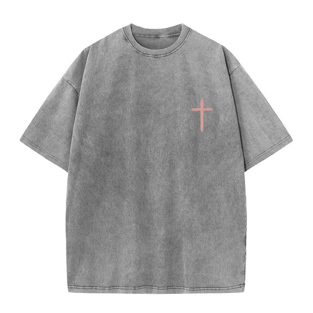 Christianartworkshop T-shirt lavata con stampa floreale a croce "Let All That You Do Be Done In Love" su entrambi i lati. - image 26