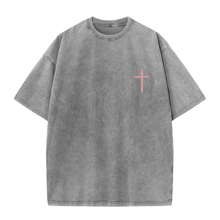 Christianartworkshop T-shirt lavata con stampa floreale a croce "Let All That You Do Be Done In Love" su entrambi i lati. - image 26