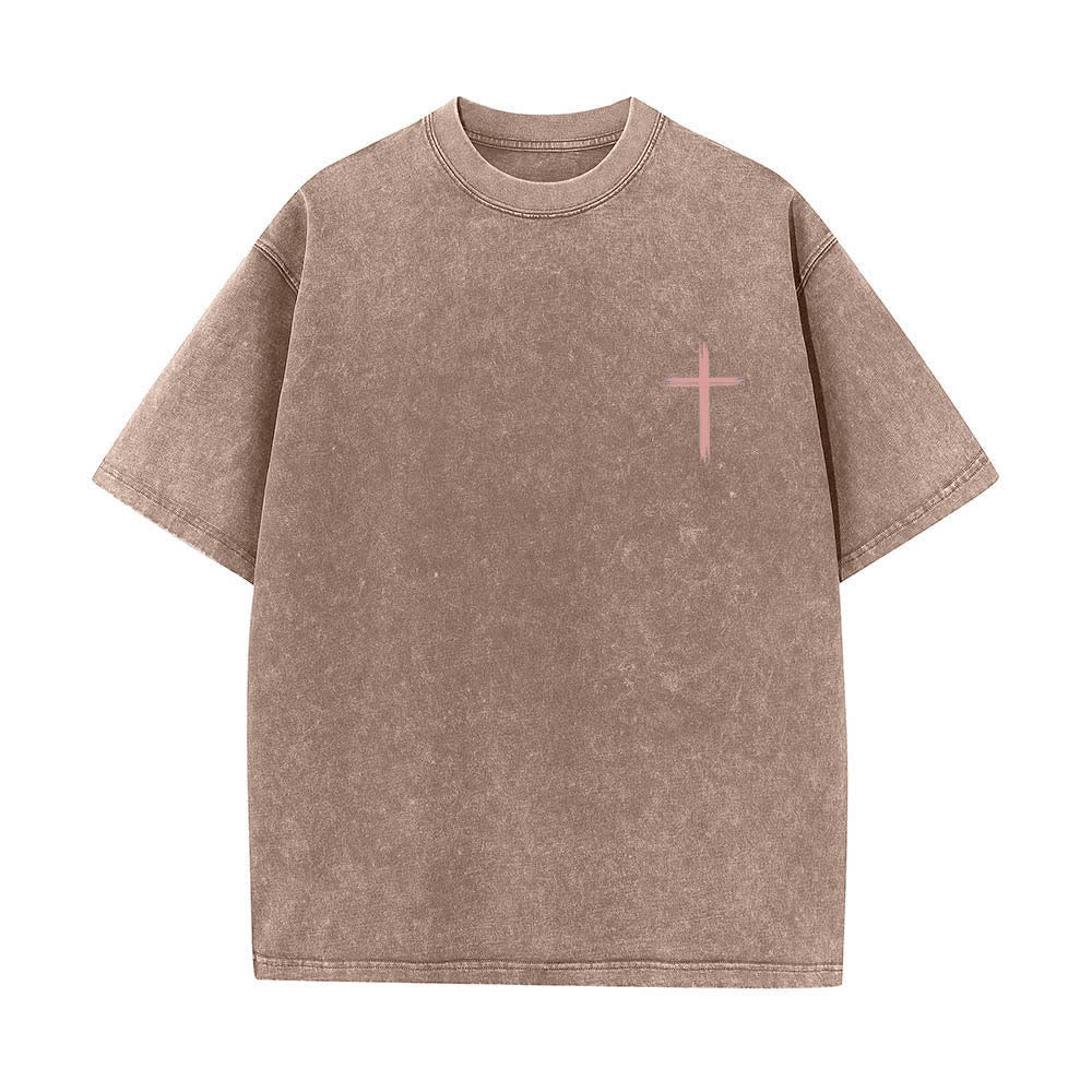 Christianartworkshop T-shirt lavata con stampa floreale a croce "Let All That You Do Be Done In Love" su entrambi i lati. - image 23