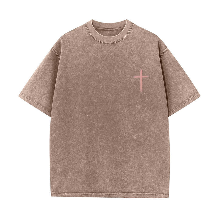 Christianartworkshop T-shirt lavata con stampa floreale a croce "Let All That You Do Be Done In Love" su entrambi i lati. - image 23