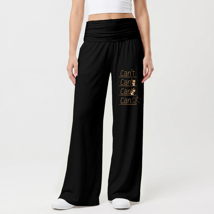 Christianartworkshop Pantaloni a gamba larga da donna casual con scritta "Non posso fare e posso fare" e "Fede in versione cartone animato" e scritta "Fede in versione casual". - image 7