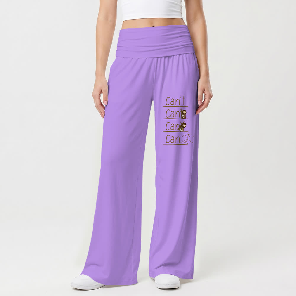 Christianartworkshop Pantaloni a gamba larga da donna casual con scritta "Non posso fare e posso fare" e "Fede in versione cartone animato" e scritta "Fede in versione casual". - image 10