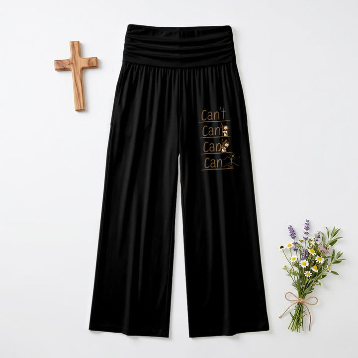 Christianartworkshop Pantaloni a gamba larga da donna casual con scritta "Non posso fare e posso fare" e "Fede in versione cartone animato" e scritta "Fede in versione casual". - Nero - US22,UK/AU26,EU54 (6XL) - image 6