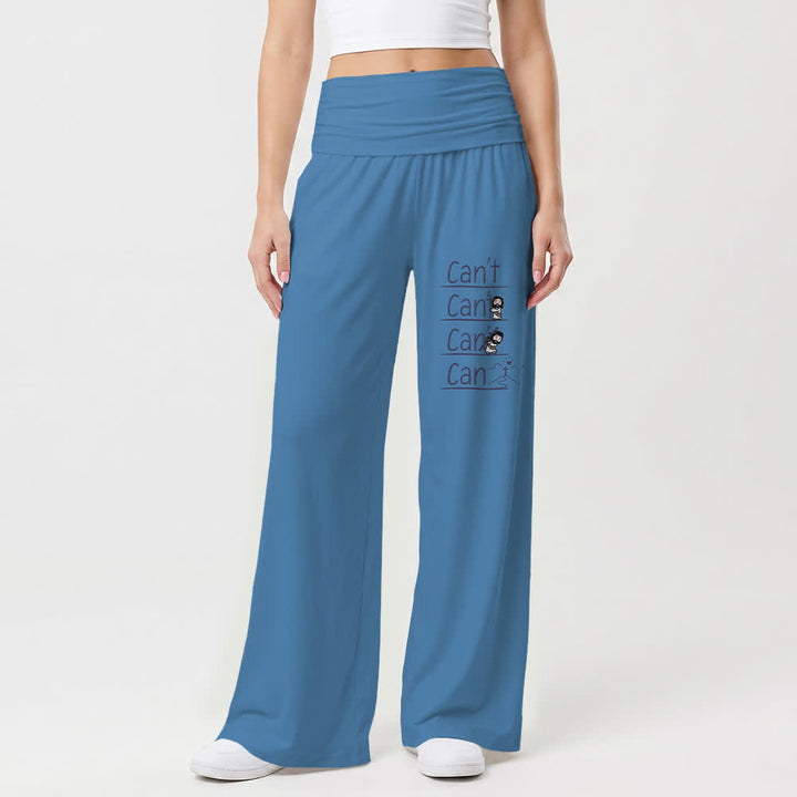 Christianartworkshop Pantaloni a gamba larga da donna casual con scritta "Non posso fare e posso fare" e "Fede in versione cartone animato" e scritta "Fede in versione casual". - image 4