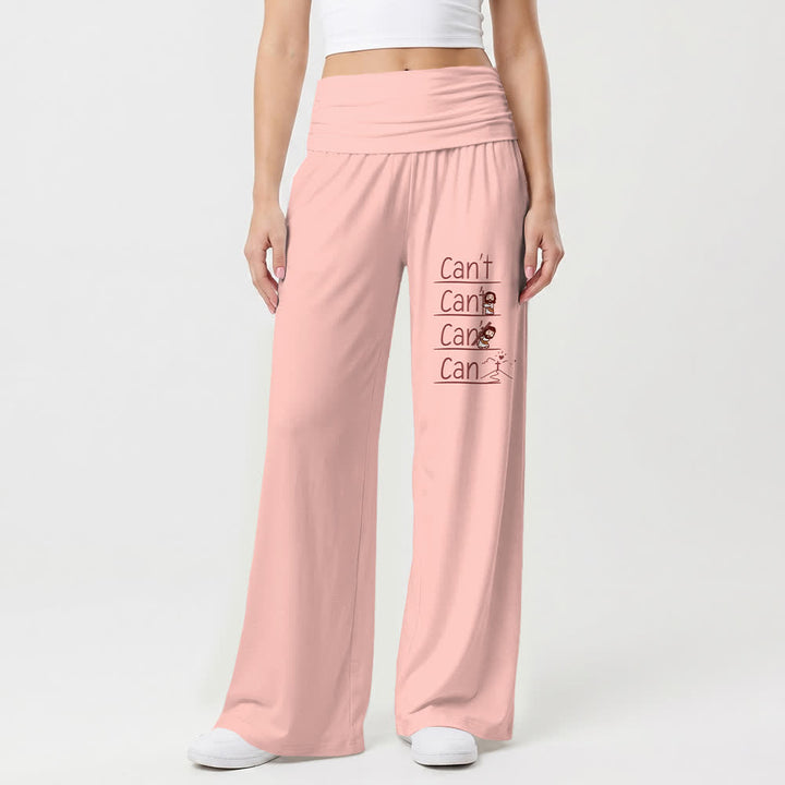 Christianartworkshop Pantaloni a gamba larga da donna casual con scritta "Non posso fare e posso fare" e "Fede in versione cartone animato" e scritta "Fede in versione casual". - image 13