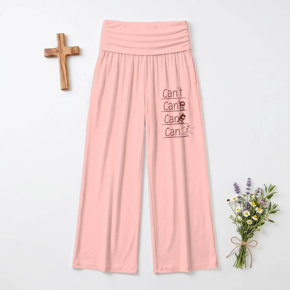 Christianartworkshop Pantaloni a gamba larga da donna casual con scritta "Non posso fare e posso fare" e "Fede in versione cartone animato" e scritta "Fede in versione casual". - Rosa - US22,UK/AU26,EU54 (6XL) - image 12