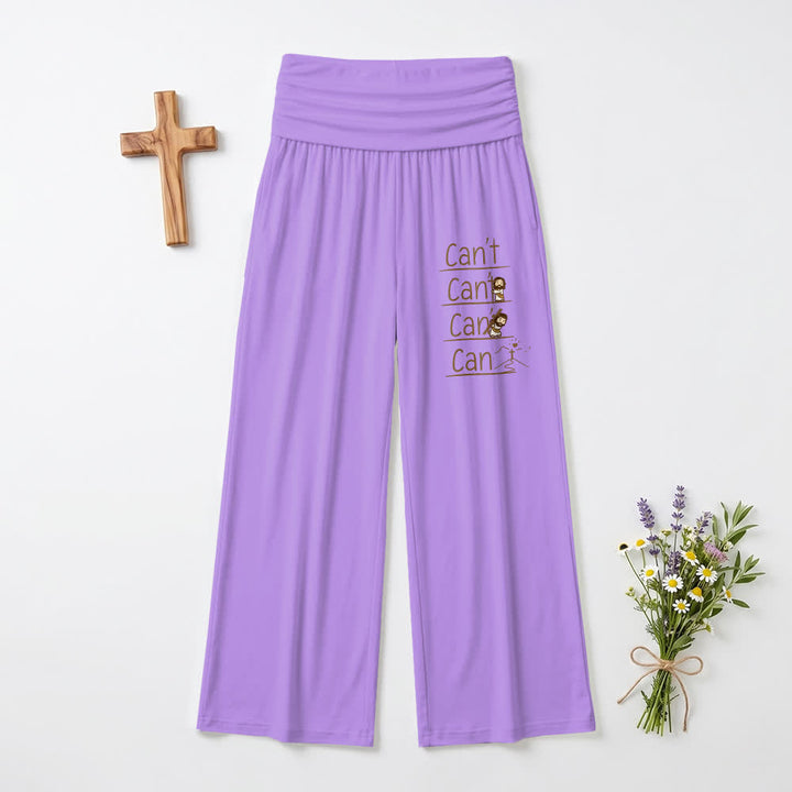 Christianartworkshop Pantaloni a gamba larga da donna casual con scritta "Non posso fare e posso fare" e "Fede in versione cartone animato" e scritta "Fede in versione casual". - Viola - US22,UK/AU26,EU54 (6XL) - image 9
