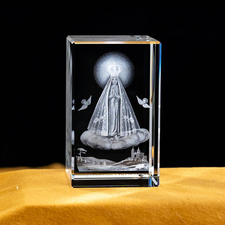 Christianartworkshop Statuetta sacra in cristallo incisa con design multipli, ideale per esposizione su scrivania e decorazione devozionale della casa. - Nostra Signora di Luján - 5x5x8cm - image 8