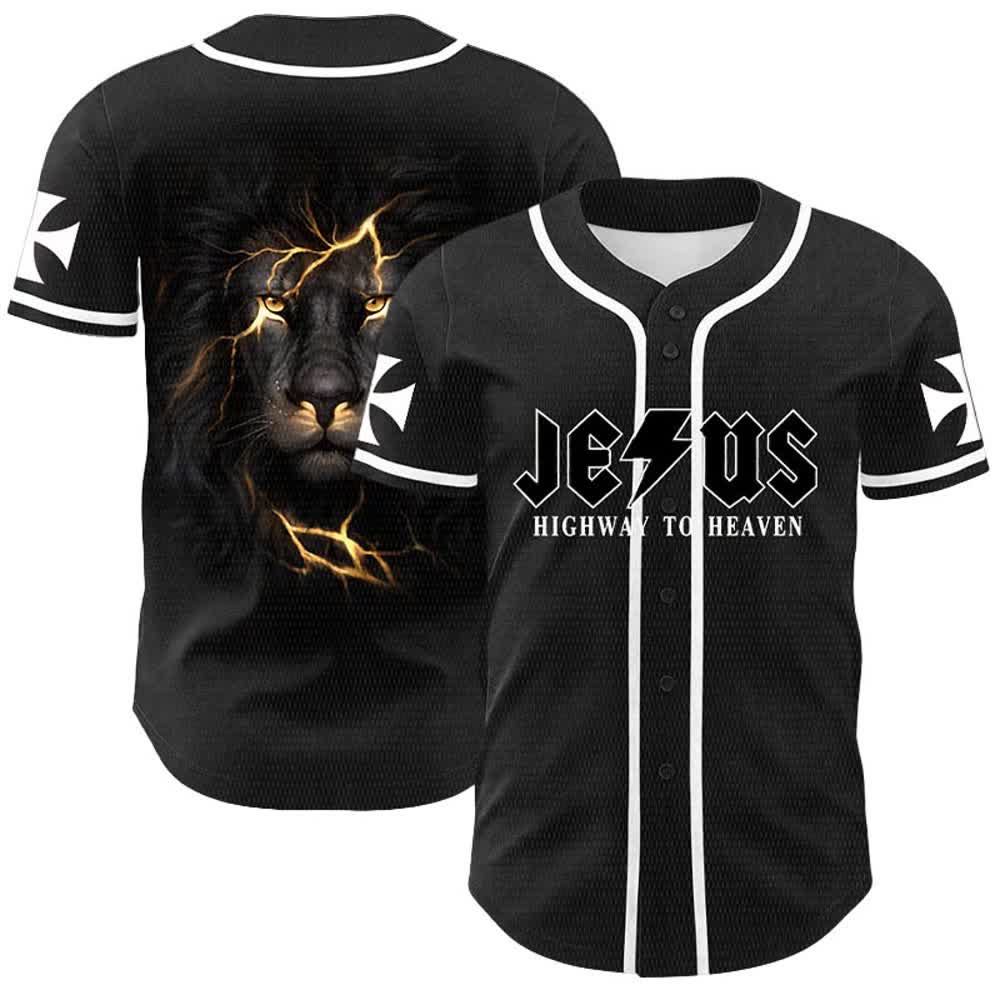 Christianartworkshop Maglia da baseball unisex "Jesus Highway To Heaven Lion Of Judah" - Bianco - 5XL - image 3