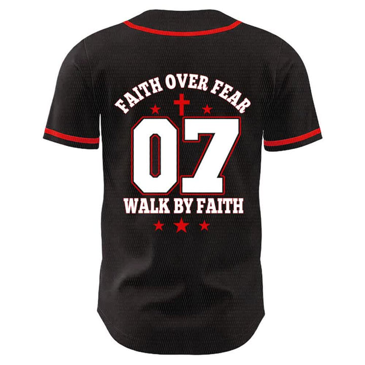 Christianartworkshop Fede contro la paura Camminata attraverso la paura Numero 07 Maglia da baseball unisex con croce della colomba - image 8