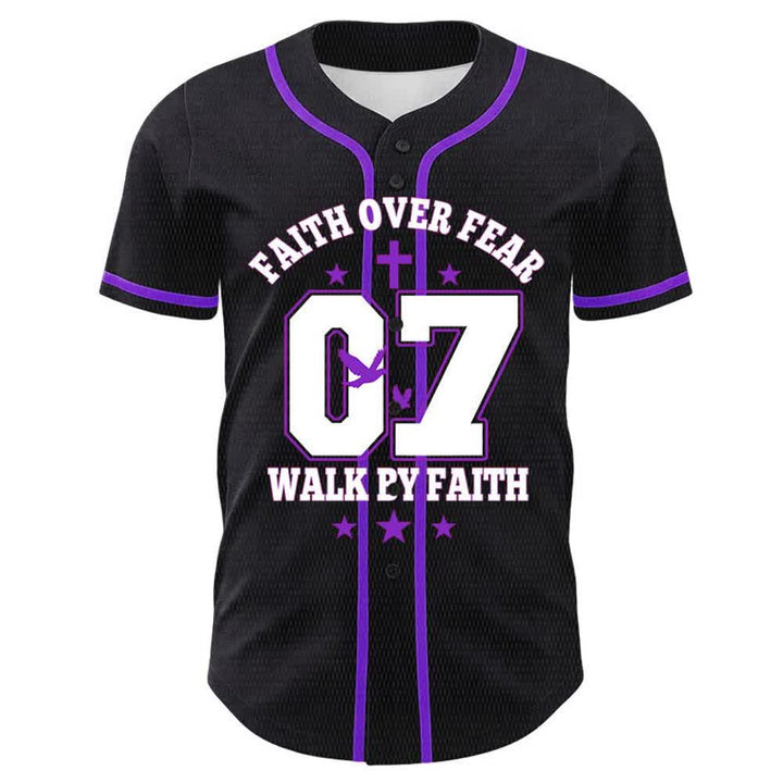 Christianartworkshop Fede contro la paura Camminata attraverso la paura Numero 07 Maglia da baseball unisex con croce della colomba - image 19