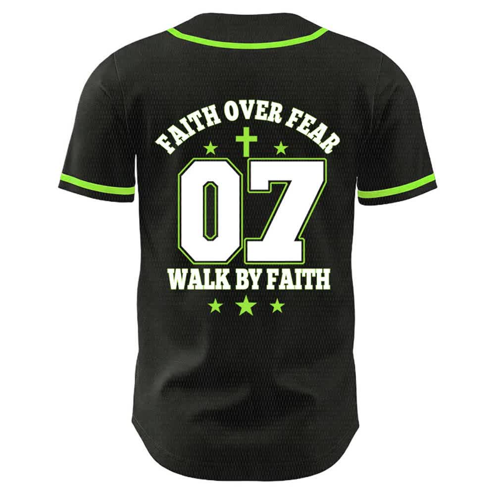 Christianartworkshop Fede contro la paura Camminata attraverso la paura Numero 07 Maglia da baseball unisex con croce della colomba - image 17