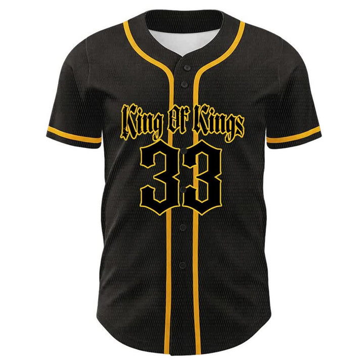 Christianartworkshop Maglia da baseball unisex King Of Kings Number 33 Jesus Portrying Cross - image 2