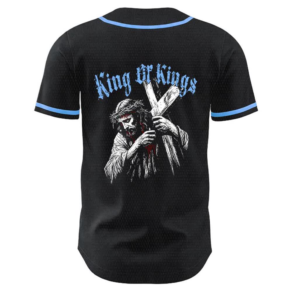 Christianartworkshop Maglia da baseball unisex King Of Kings Number 33 Jesus Portrying Cross - image 13