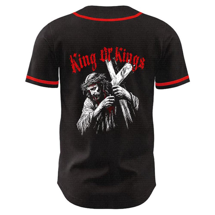 Christianartworkshop Maglia da baseball unisex King Of Kings Number 33 Jesus Portrying Cross - image 7