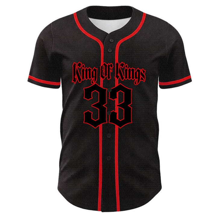 Christianartworkshop Maglia da baseball unisex King Of Kings Number 33 Jesus Portrying Cross - image 8