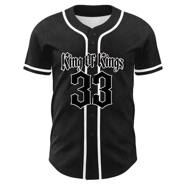Christianartworkshop Maglia da baseball unisex King Of Kings Number 33 Jesus Portrying Cross - image 5