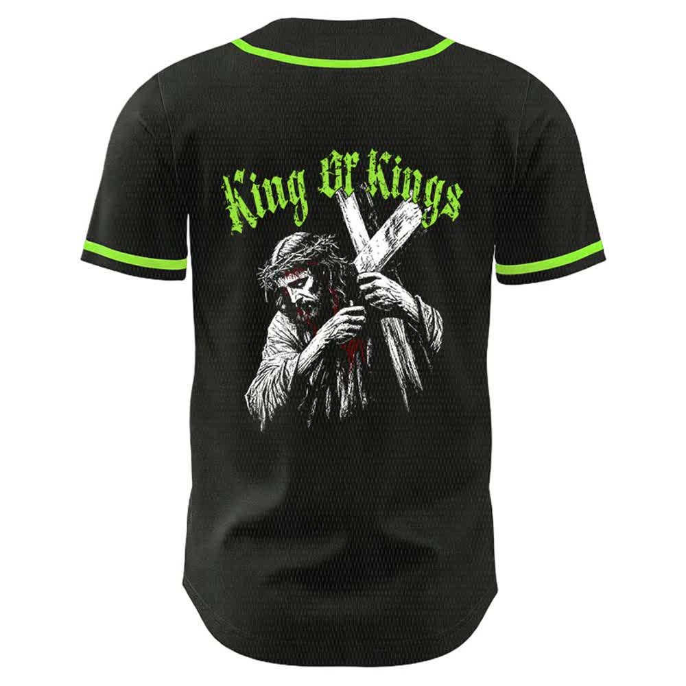 Christianartworkshop Maglia da baseball unisex King Of Kings Number 33 Jesus Portrying Cross - image 16
