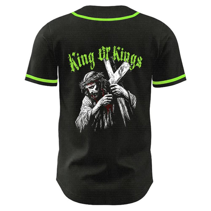 Christianartworkshop Maglia da baseball unisex King Of Kings Number 33 Jesus Portrying Cross - image 16