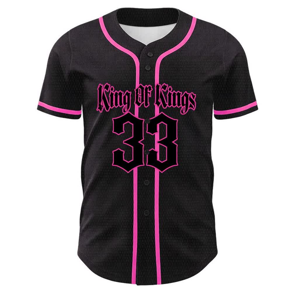 Christianartworkshop Maglia da baseball unisex King Of Kings Number 33 Jesus Portrying Cross - image 23