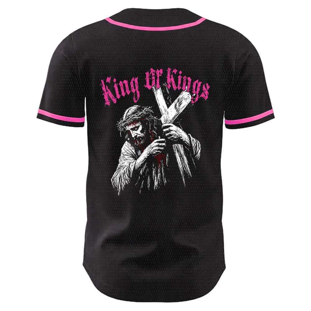 Christianartworkshop Maglia da baseball unisex King Of Kings Number 33 Jesus Portrying Cross - image 22