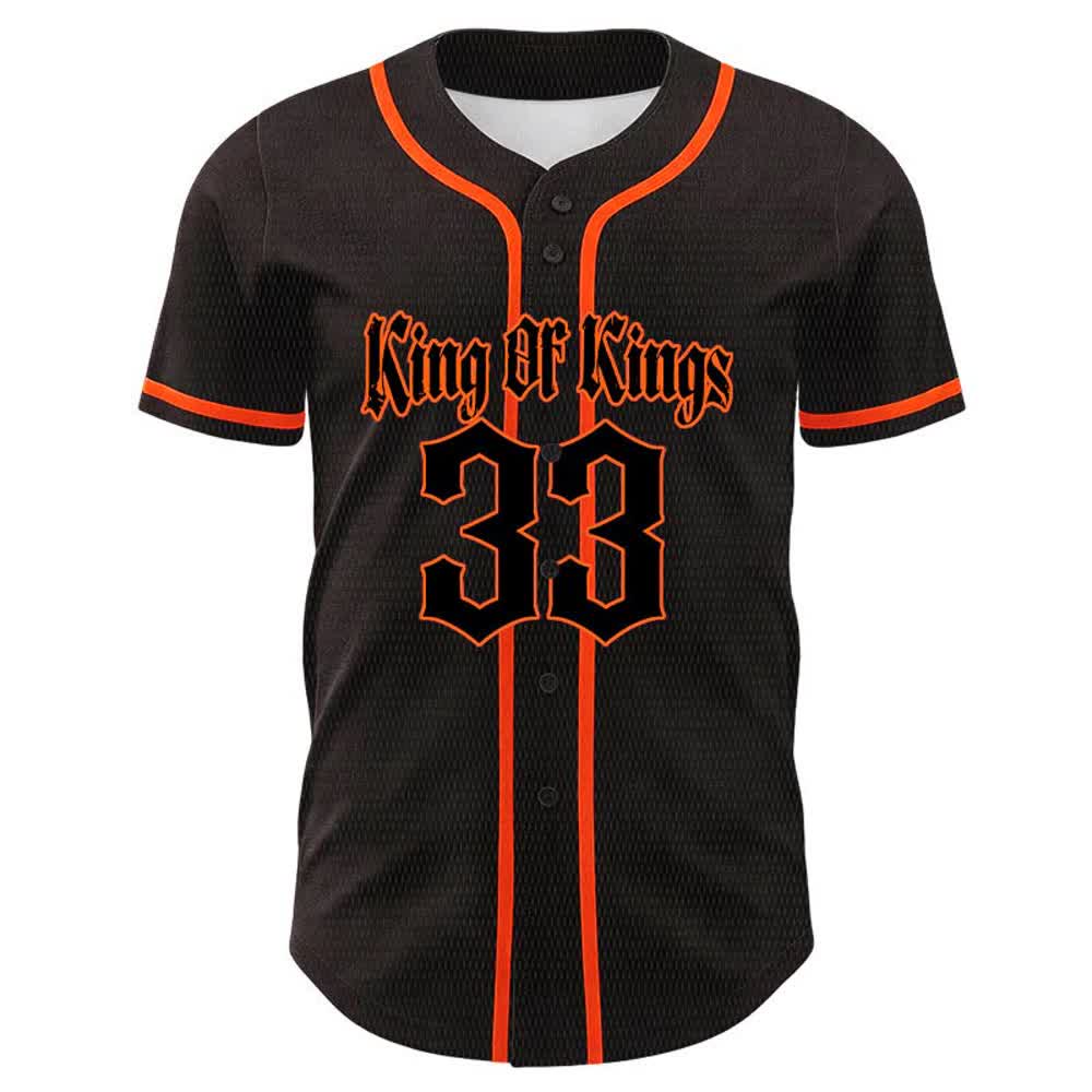 Christianartworkshop Maglia da baseball unisex King Of Kings Number 33 Jesus Portrying Cross - image 11