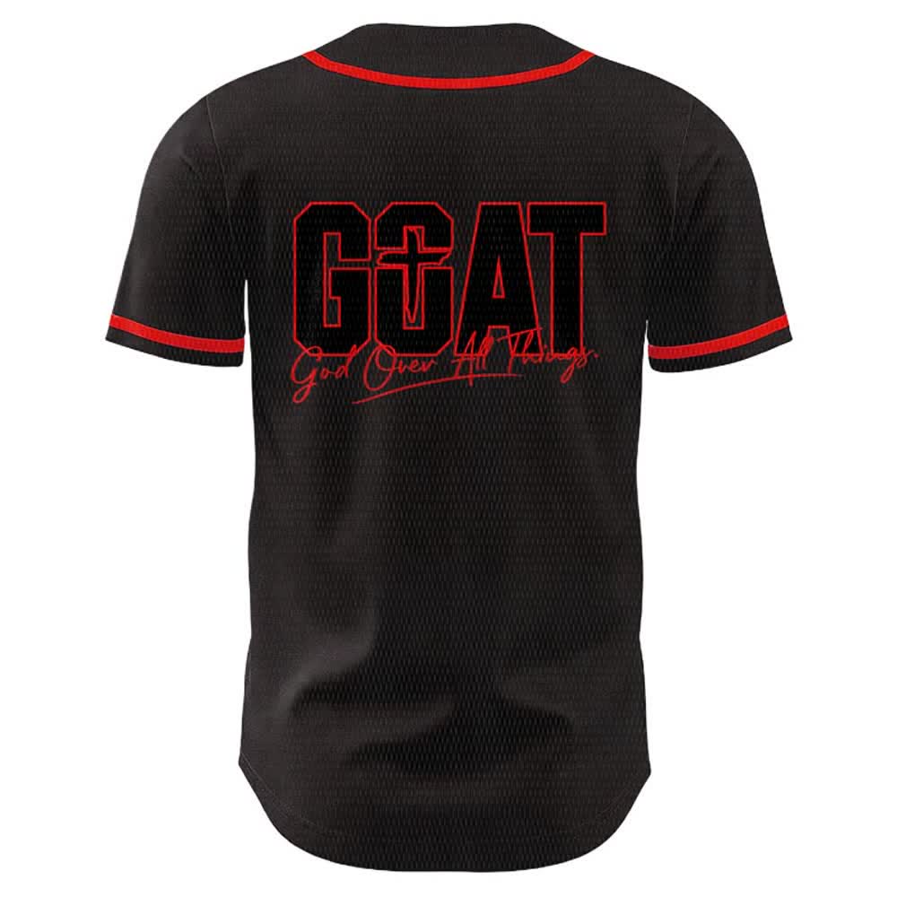 Christianartworkshop Maglia da baseball unisex con semplice croce e scritta "GOAT God Over All Things" (Capra, Dio sopra ogni cosa). - image 7