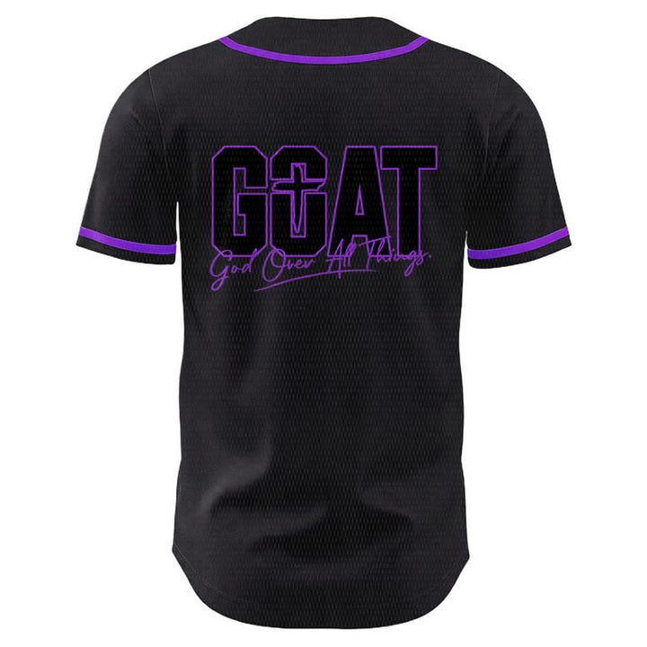 Christianartworkshop Maglia da baseball unisex con semplice croce e scritta "GOAT God Over All Things" (Capra, Dio sopra ogni cosa). - image 19