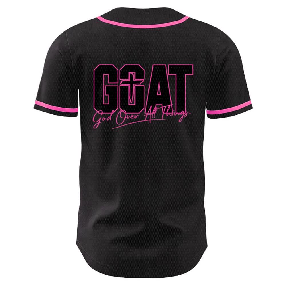 Christianartworkshop Maglia da baseball unisex con semplice croce e scritta "GOAT God Over All Things" (Capra, Dio sopra ogni cosa). - image 22
